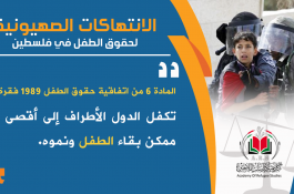 الانتهاكات الصهيونية بحق الأطفال