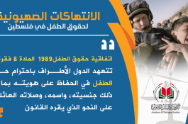 الانتهاكات الصهيونية بحق الأطفال