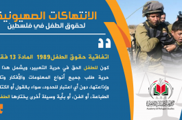 الانتهاكات الصهيونية بحق الأطفال